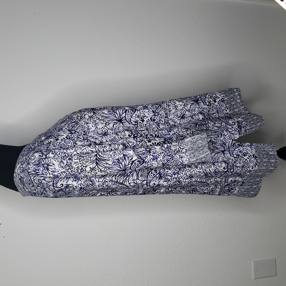 Sigrid Olsen Women 100% Linen Floral Boho 3/4 Sleeves Tunic Top Size 1X Coastal - Picture 4 of 14